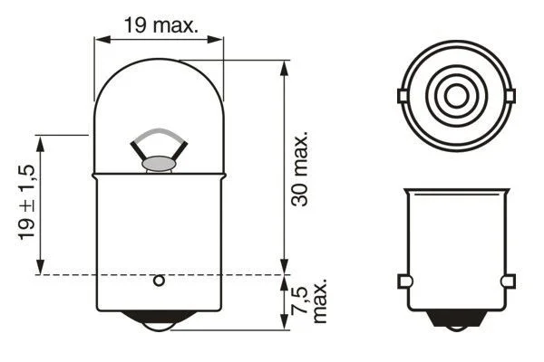 LAMPE R10W / 10W / 12V  BOITE 10
