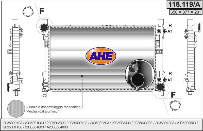 RAD EAU MERCEDES CLASSE C (W203) C180 - C200 2002-- =AHE-118119/A