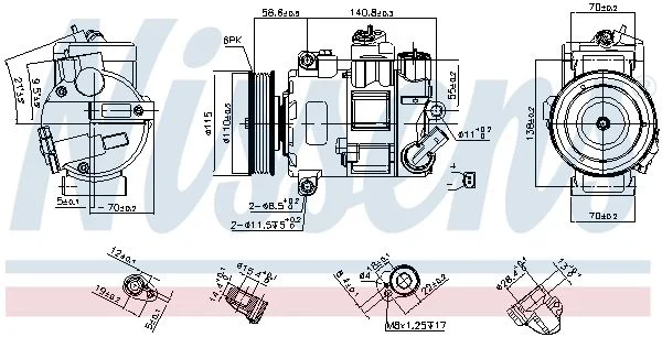 COMPRESSEUR CLIM AUDI A1-VW GOLF VI (5K1) 1.6 TDI-2009-2012=ACP6000S