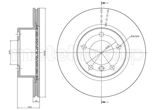 DISQUE FREIN AV D.292-79X73X5T,BMW118/318D(E81-E90) =B2012V=230811C