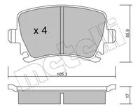 PLAQUETTE ARR VW CADDY AUDI SEAT=22-553-0 =PL23914