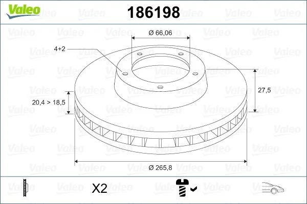 Disque de frein avant VALEO
