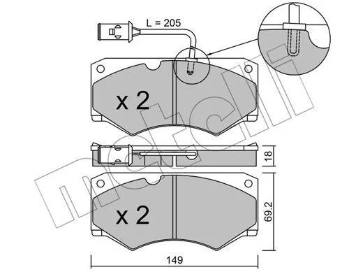 PJX05008 PLAQ DE FREIN MERCEDES 207-310-407-510= PL20465