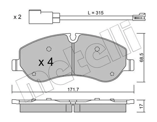 PLAQ FR. AV. 172x68x17, FORD TRANSIT  IX - CUSTOM = FVR 4661