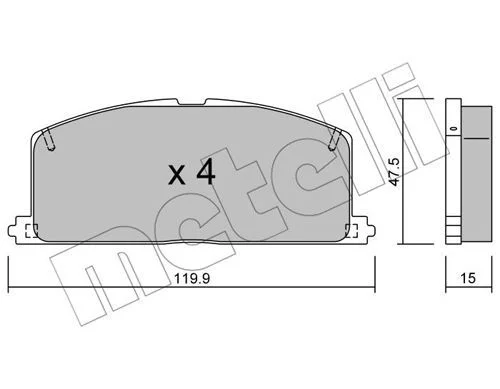 PY.030PLAQ DE FREIN TOYOTA CARINA-COROLLA 1.6 GTi-1987-1994=22-0108-0