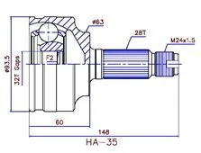 T CARDAN HONDA ACCORD VIII 2L  02/2003