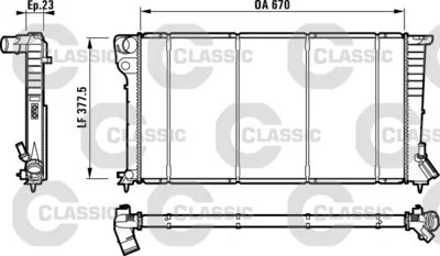 RADIATEUR (L.377, H.670,EP.23) CIT BERLINGO PEUGEOT 306,PARTNER 1.9D