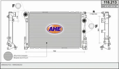 RAD EAU MERCEDES CLASSE C (W204) CLASSE E (W212) E200 =AHE-118213