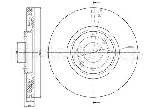 DISQUE .F AV/VENT C4,P307 2.0 HDI  302X66X34,2X24X4 =230751C