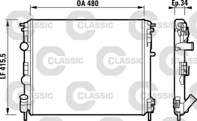 RADIATEUR (480X415X34)DACIA LOGAN-CLIO II 1.5DCI 732721