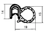CAOUTCHOUC DE PORTE D15  (Rouleaux du  50 M) 1/SACH