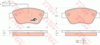 PLAQDEFRIENAV 123X54.40FIATDOBLO(223)-IDEA 2005--2010GDB1590FDB1666