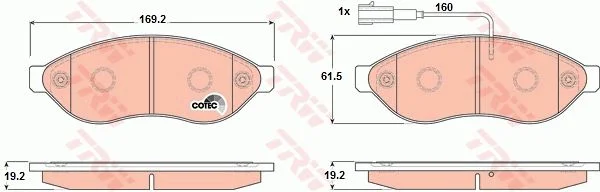 PLAQ .FREIN  AV CITROEN JUMPER,F.DUCATO,P.BOXER 06+++ =GDB1681