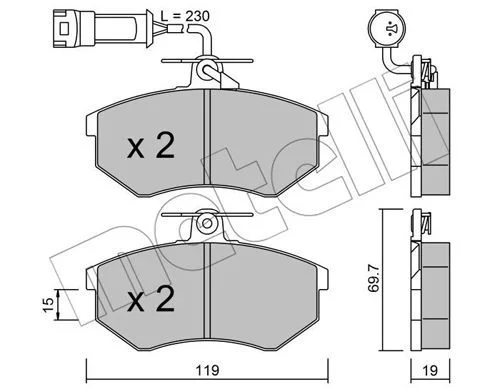 PA.013 PLAQ DE FREIN VW - AUDI AV=22-0148-1
