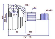 T-CARDAN INT.37/EXT.30 MERC CLASSE M(W164) ML 300 CDI 4-matic=805007