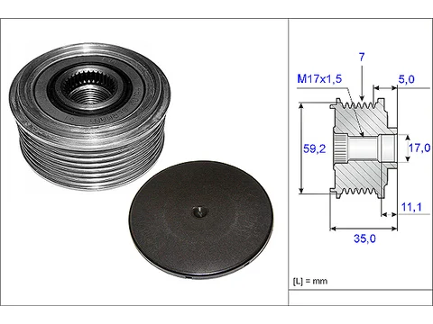 POULIE ALTER 35/7 FORD TANSIT  2.4 DI -2000-2006