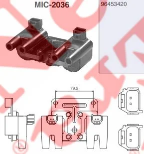 BOBINE D'ALLUMAGE CHEV.NUBIRA 1,6 ESS (2005-2011 ) = 96453420