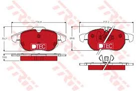 JEU PLAQ FREIN AV OPEL VECTRA T.T 02--->=22-0540-0