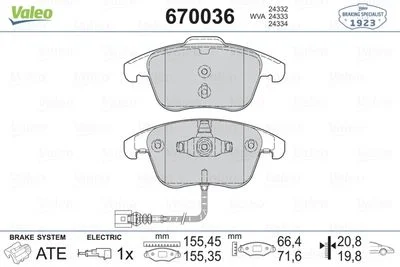 J.PLAQUETTE DE FREIN AV VW TIGUAN  2.0 TDI