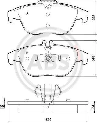 J.PLAQ DE FREIN AR MERCEDES CLASSE GLK 320CDI=22-0666-2=GDB1738