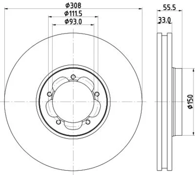 Disque de frein avant METELLI · Ø 308 mm