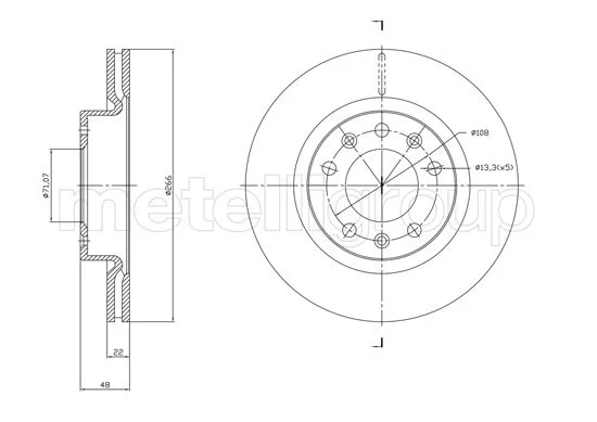 DISQUE FREIN DIAM.266 PGT 308 1.6 HDi 2013=0986479C34=197590