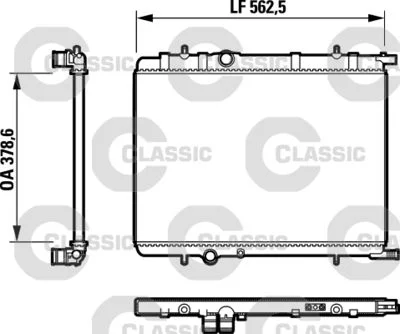 RADIATEUR (L 562,50,H 378,60,EP 27) ,PEUGEOT307,XSARA ,PARTNER732892