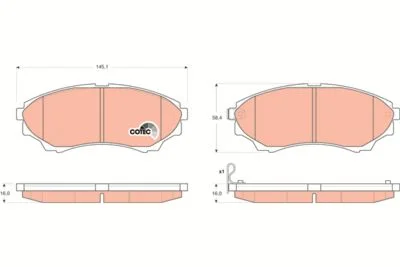 =PL24353 PLAQ.FREIN AV 145X58X16 FORD RANGER II/III  =22-0610-0