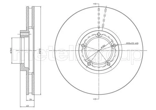 Disque de frein avant METELLI · Ø 270 mm