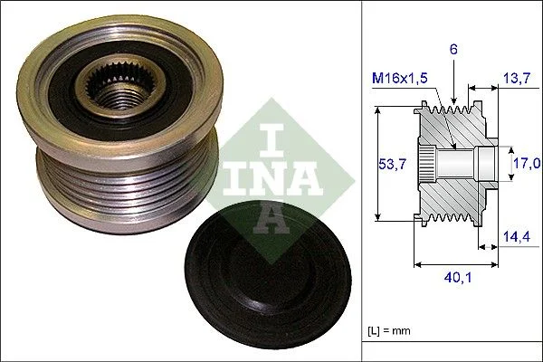 POULIE.AL 17X54X40,1 CHEV AVEO 1.3D  BMW 3 320D 09.2001--02.2005