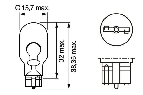 LAMPE 12V 16W W16W ECO W16W  BOITE 10