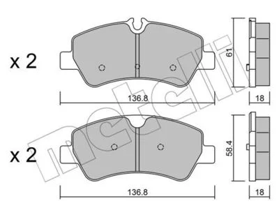 PLAQ FR. ARR 137x58x18, FORD TRANSIT IX-CUSTOM