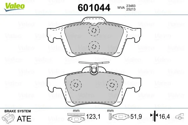 601044 PLAQ DE FREIN AR OPEL VECTRA 2.2 DTI FDB176622-0337-1