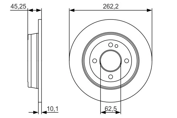Disque de frein BOSCH · Ø 262 mm