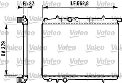 RADIATEUR (L.562,8 H.379 ,EP.27) PEUGEOT 206/206+ 232910