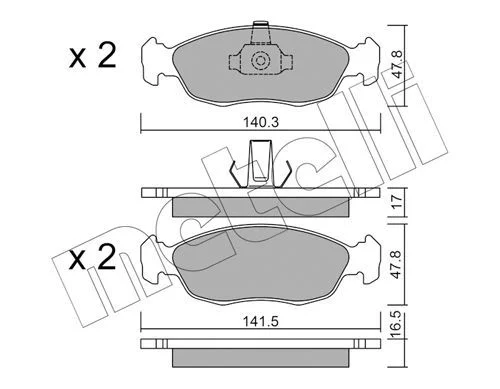 PP.033 PLAQ DE FREIN PEUGEOT 306