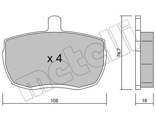 PJX05007 PLAQUETTE DE FREIN AV FORD TRANSITE 2.5D