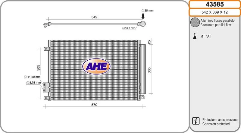 CONDENSEUR FIAT PANDA - 500 1,3 D Multijet -2007--