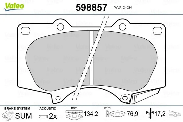 598857 J/PLAQ AV TOYOTA LAND CRUISER T.TFDB169822-0454-0