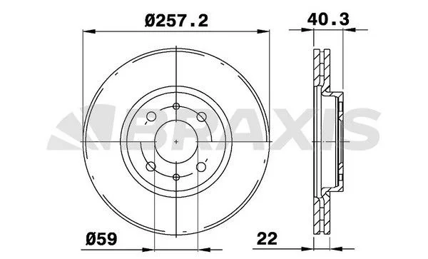 Disque de frein avant BOSCH · Ø 257,2 mm