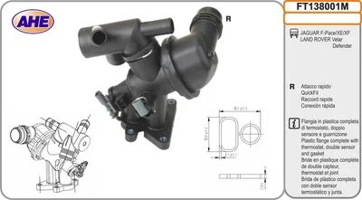 BOITIER DE THERMOSTAT LAND ROVER-JAGUAR XE (X760) 2.0 D (03.2015