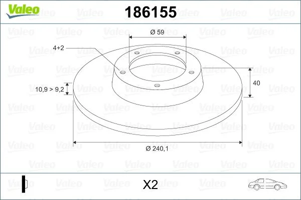 Disque de frein avant VALEO