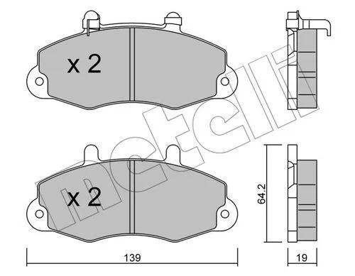 JEUX DE PLAQ AV FORD TRANSITE 2,5 TD,MONTAGE BENDIX=FVR1338