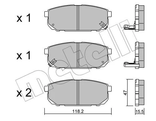 PLAQ.FR AR 118X47-KIA SORENTO 2.5 CRDI =GDB3344=FDB1736=22-0516-0