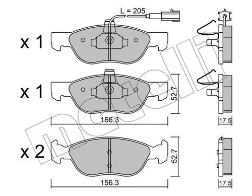 PF.61 PLAQ DE FREIN FIAT BRAVO-BRAVA =22-0082-0