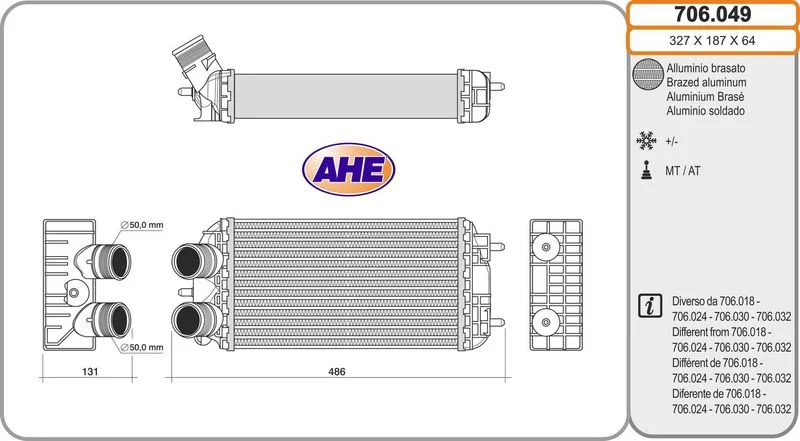 INTERCOOLER PEUGEOT 208 II 1.5 BlueHDI 100 2019- =NIS-961318