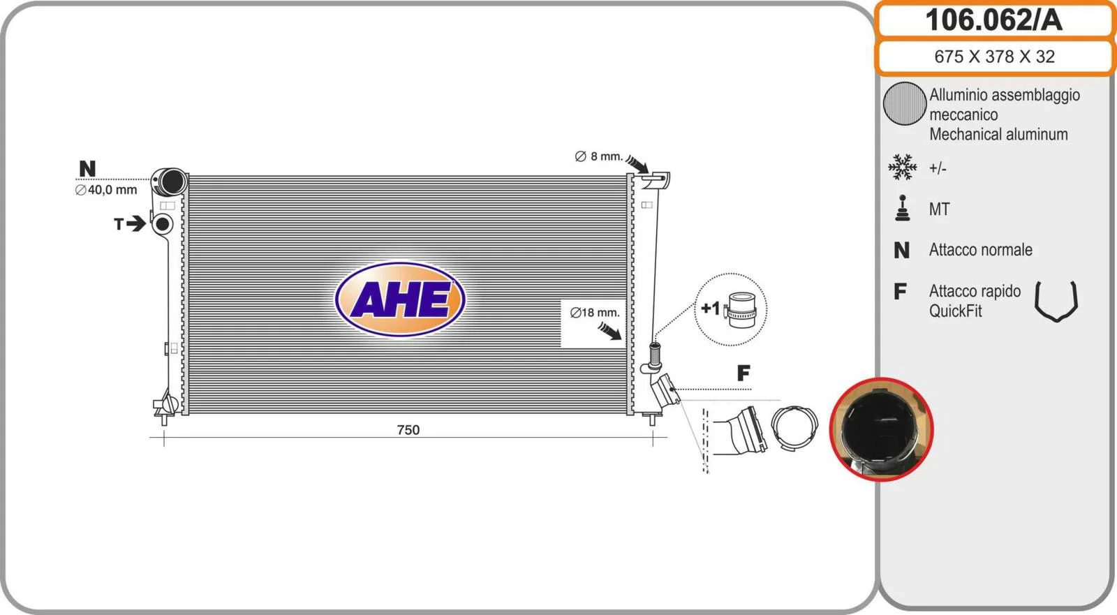 RAD.D'EAU PGT PARTNER-CIT.BERLINGO 1,9D( Assemblage a =AHE-106062/A