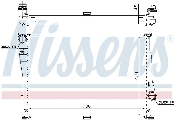 RADIATEUR DE CHAUFFAGE AUDI-VW GOLF VII 2.0 TDI 2012-2020=NIS-73943