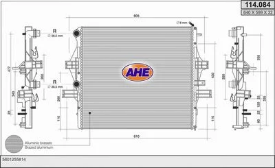 RAD EAU IVECO DAILY V 2011--2014=AHE-01IV256