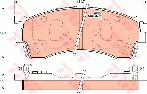 PLAQ  AV FORD PROBE MAZDA 626,MX-6,XEDOS 6=GDB1139